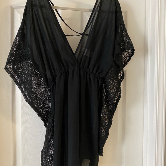 Black Sheer Swimsuit Coverup 💗 - Picture 4 of 4
